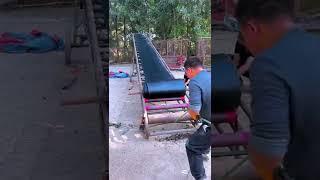 Installation of conveyor belt- Good tools and machinery make work easy