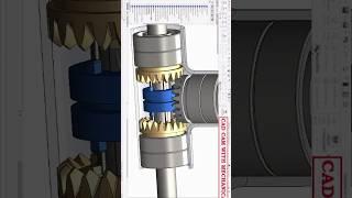 Mechanical Gear Mechanism #cadcam #shortfeed #trending #cad #cadsoftware #cadmodelling