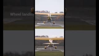 Wheel Landing/Three Point Landing Comparison #flying #landing #taildragger #landing #wheellanding