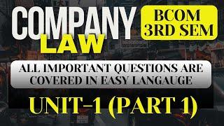 IMPORTANT QUESTIONS OF COMPANY LAW || BCOM 3RD SEM #bcom #importantquestions #lastyear