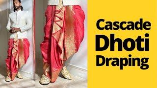 Dhoti Style 18 | Step by step Dhoti Draping demo Cascade pleats