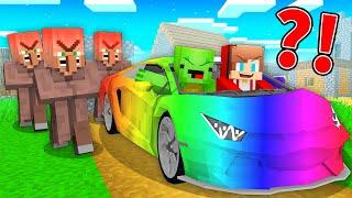 How Mikey and JJ STOLE Villagers Rainbow SUPERCAR in Minecraft ? (Maizen)