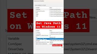 How to set Java Path on Windows 11 | Set Environment variable #java #windows #jdk #testosiren