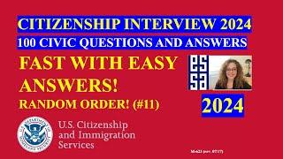 2024 Random 100 Civics Questions and Answers: U.S.  Citizenship Interview 2024 | Fast Easy Answer