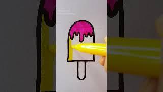 The easiest way to draw ice cream #shorts #icecream #rongdhonuartanddrawing #drawing #art