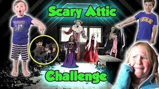 Scary Attic Challenge in the Dark! | DavidsTV