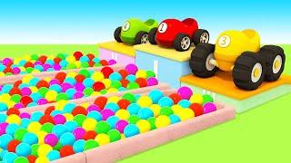 Car cartoons full episodes & Street vehicles cartoon for kids. Ball pit & Helper cars for kids.