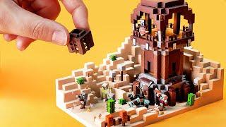 Making a Tiny Minecraft Pillager Outpost - Clay ASMR