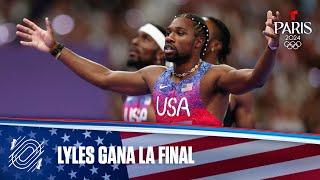 Noah Lyles de USA gana el oro en la final de Atletismo 100 m masculino | Juegos Olímpicos París 2024