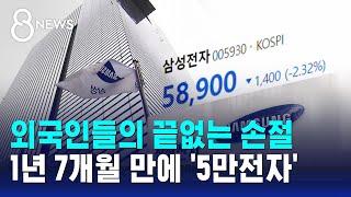 외국인들의 끝없는 손절…삼성전자, 1년 7개월 만에 '5만전자' / SBS 8뉴스