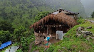 Most Peaceful And Relaxing Mountain Village Life Of Nepal | Most Rainy Day | Rela Nepali Lifestyle |