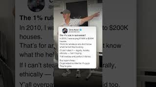 You can’t play the 1% rule with long term rentals! It doesn’t work any more!