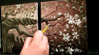 How to paint blossoms on a tree