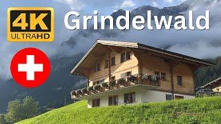 Grindelwald Switzerland Summer Walking Tour 4K - A Swiss Village Mountain Walk