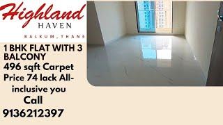 | 1 Bhk Flat | Carpet 496 Sqft With 3 Deck |Highland Heaven |