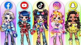 Disney Princess Glow Up Into Social Media Bad Girl! | Best DIY Fashion Paper Dolls