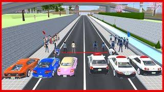 Relay Race Between Police and Rich || SAKURA School Simulator