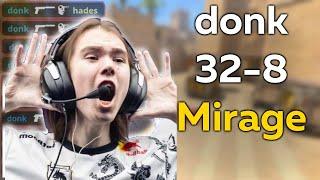 CS2 POV | donk [KD 4] (Mirage) FACEIT RANKED | 32-8 + VOICE