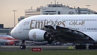 HD| Emirates A380-800 HEAVY Take-Off at Amsterdam Schiphol Airport!