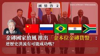 【國情咨文 048 】蕭少滔：金磚國家放風推出「金本位金磚貨幣」：逆歷史洪流有可能成功嗎？