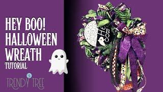 Hey Boo! Halloween Wreath Tutorial