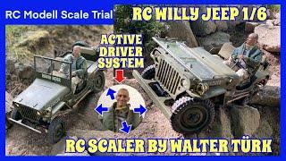 Rochobby Willys Jeep 1:6 1941 MB Scaler - RC Rochobby Willys Jeep 1/6 1941 with Active Driver System