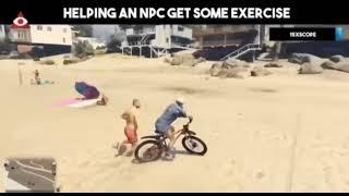 Helping a NPC get his exercise for the day on GTA Five