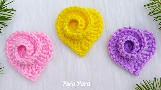 Crochet Rose Heart I Scrap Yarn Crochet Projects