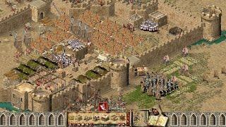 Stronghold Crusader Multiplayer - 2vs1 Sneaking SergiuHellDragoonHQ's Economy | Deathmatch [HD]