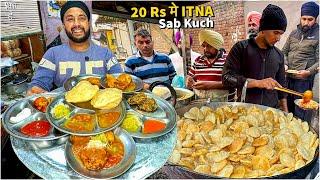 20 Rs मे Sab Kuch | Kaka ji के Chole Bhature Samose | Street Food India