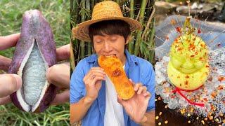 What is Straw Hat Brother eating?| Chinese Mountain Forest Life and Food #Moo TikTok#FYP