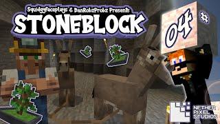 Stoneblock: Wandering Miner & Wood Automation | Ep 4 [ Minecraft Bedrock Edition ]