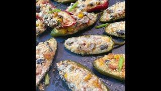 Baked Jalapeño Poppers by Madhavi ll Easy Oven Baked Stuffed Jalapeños - Vegetarian Medley