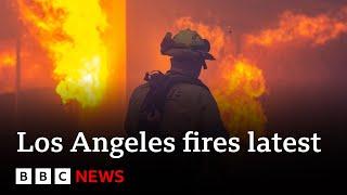 LA fires: Death toll rises to five as new fire erupts in Hollywood Hills | BBC News