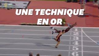 Cet athlète remporte un 400 mètres haies grâce à une technique peu conventionnelle