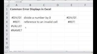 How to use Excel - Common Excel Errors - Microsoft Excel Tutorials