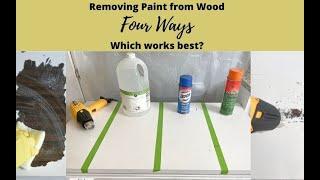 How to remove paint from wood with Vinegar, heat gun, Citristrip and Easy-Off oven cleaner.