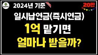 일시납 연금(즉시연금) 1억원 내면 얼마나 받을까? (2024년 버전)