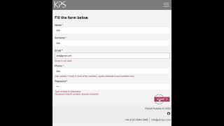 Interview task: KPS, form validator
