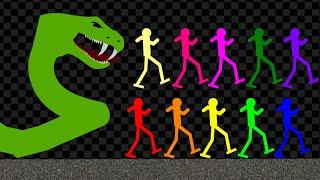 Survival Stickman Race: Run From Anaconda