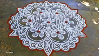 Puratasi madham Rangoli / flowers rangoli / simple kolam