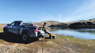 Overnight Truck Camping by the River (Spring Fishing)