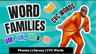 Word Family| -Um, -Un, -Ug & -Ub | Learn to read | CVC Words | Nursery Rhymes & Kids music