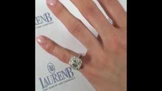 3.50 ct Round Diamond in Cushion Halo Engagement Ring