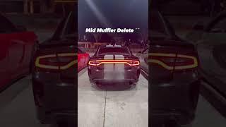 STOCK vs MUFFLER DELETE vs CATLESS STRAIGHT PIPE ️ #hellcat #scatpack #shorts #viral #loud #392