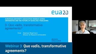 Scholarly publishing webinar #3 - Quo vadis, transformative agreements?