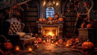 Autumn Reading Nook Halloween Ambience: Crackling Fire & Rain Sounds, Book Sounds, Writing Sounds