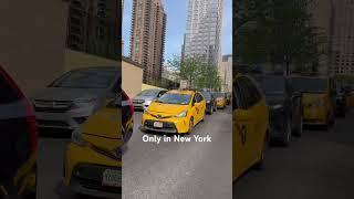 Ice cream truck blocking the street making huge traffic in New York