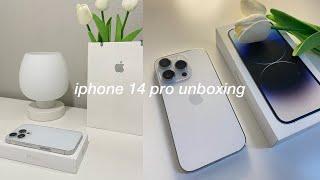 iphone 14 pro unboxing (silver) | aesthetic