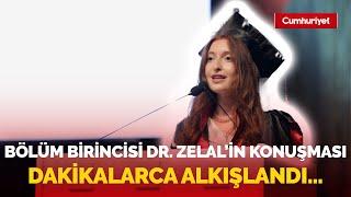 Bölüm birincisi Dr. Zelal'in konuşması dakikalarca alkışlandı: Gitmeyip, kaldığımız ülkemizde...